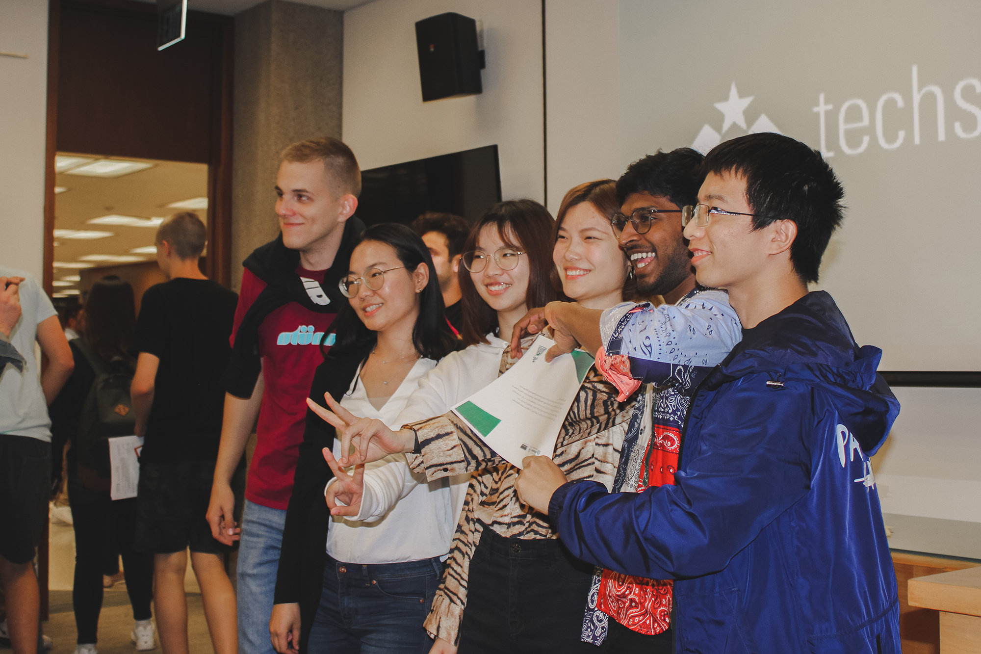 Students receiving prizes at Startup Weekend