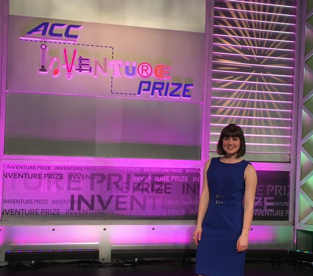 Kate Beckman on stage at the ACC InVenture prize 2017 finals in Atlanta, Georgia.