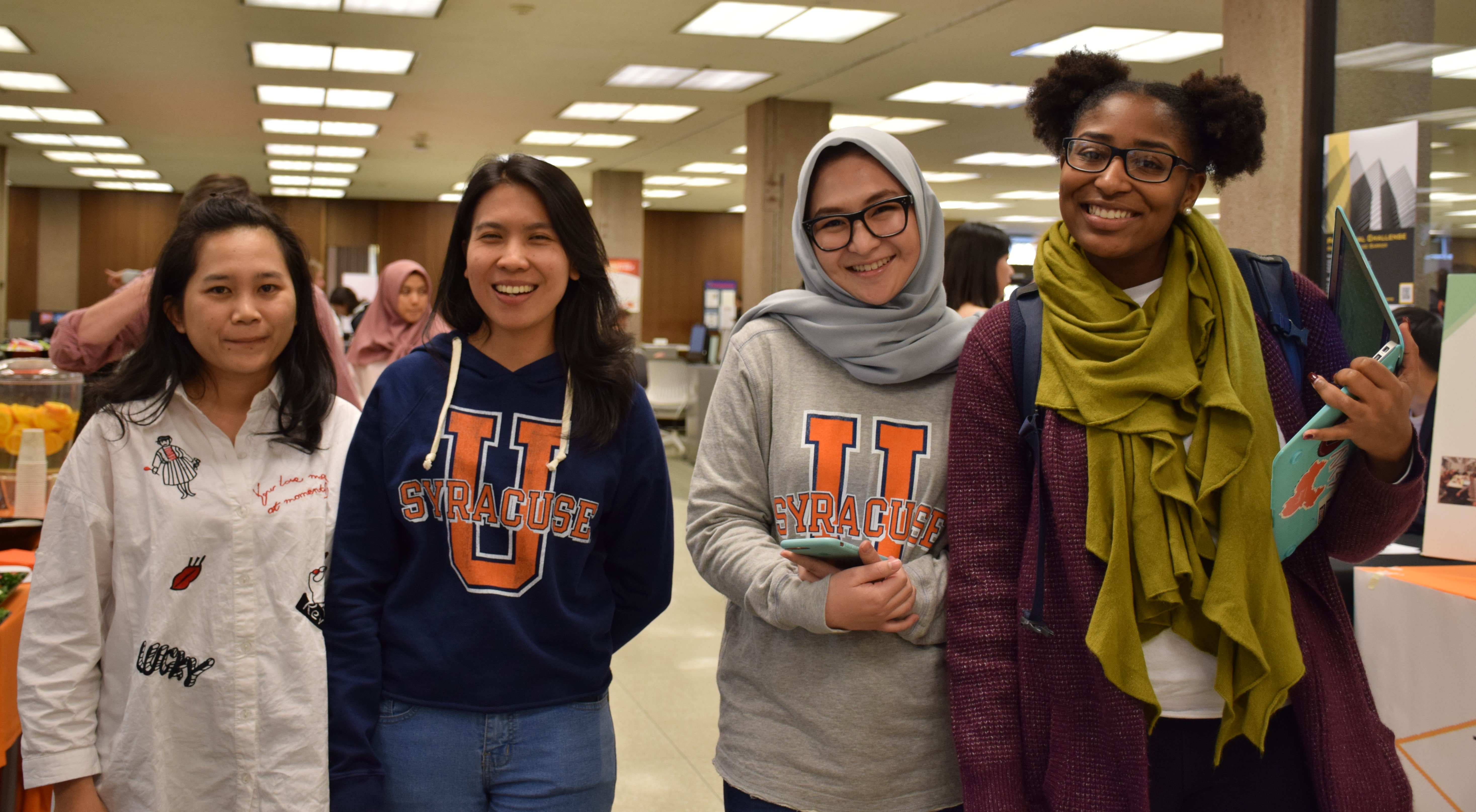 students at an event at SU Libraries