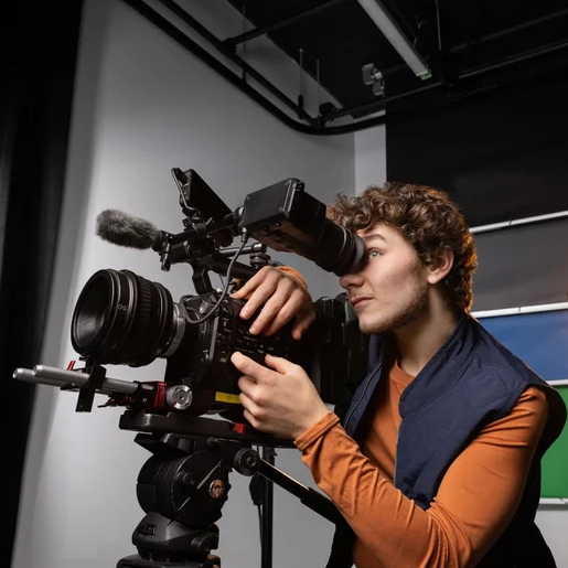 photo of a student behind a camera