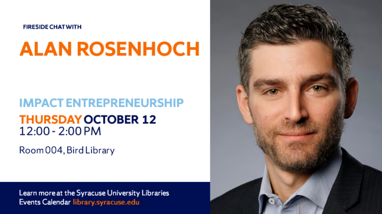 Join Alan Rosenhoch for an October 12 Fireside Chat on Impact Entrepreneurship